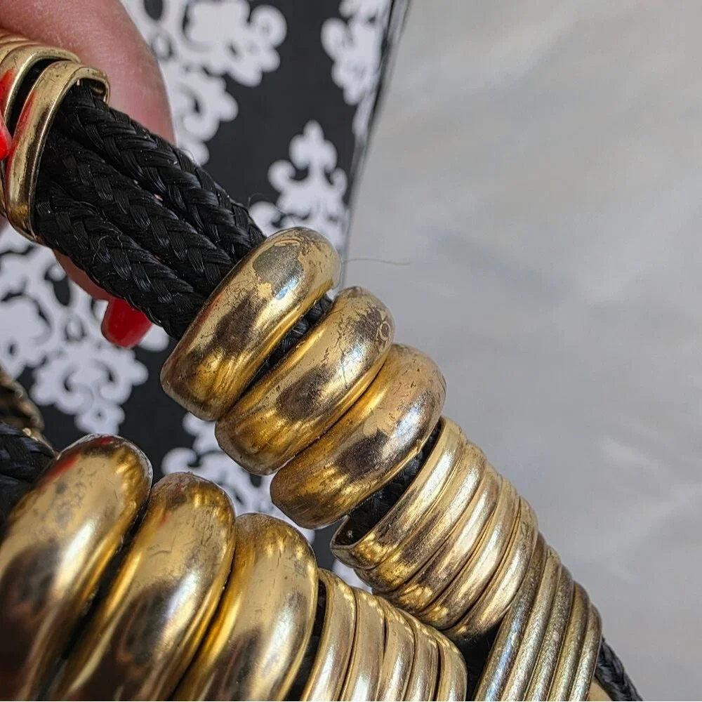 Vintage Korean Made Goldtone Metal Rope Waist Belt 40'L